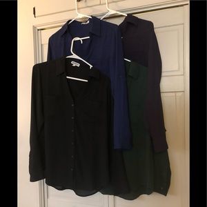 Lot of 4 Express Portofino business casual blouses